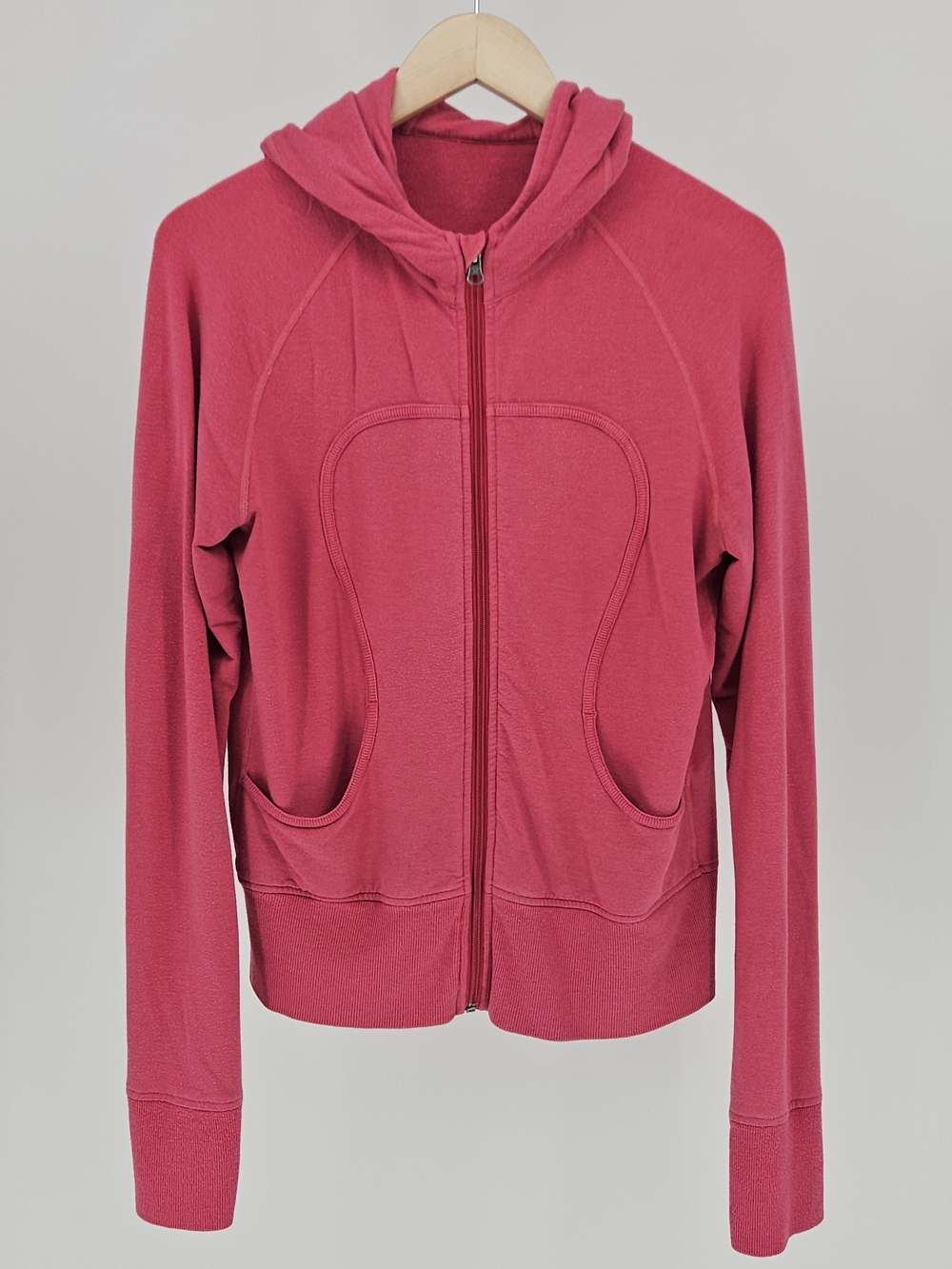 Lululemon Vintage Classic Scuba Hoodie Full Zip French Terry Pink Magenta Size 8